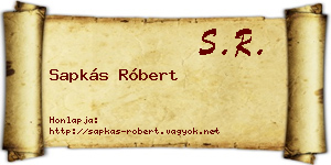 Sapkás Róbert névjegykártya