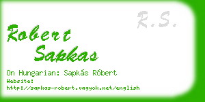 robert sapkas business card